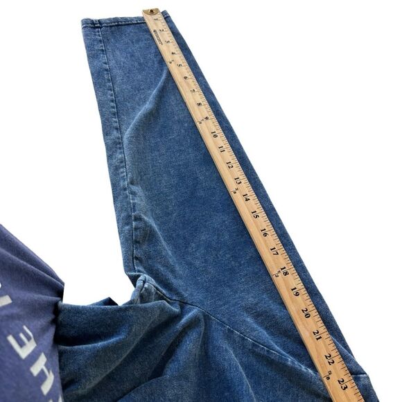 Mordenmiss Oversize Blue Denim Pockets Casual Long Sleeve Shirt Dress - Picture 8 of 9